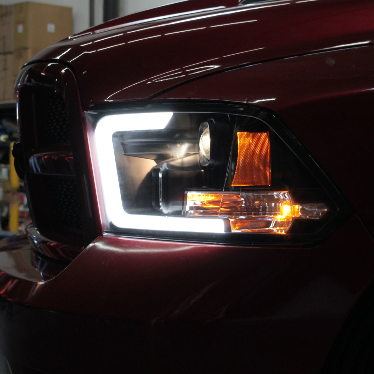 Spyder 09-16 Dodge Ram 1500 Version 2 Headlights Light Bar DRL Black PRO-YD-DR09V2-LBDRL-BK 5084811