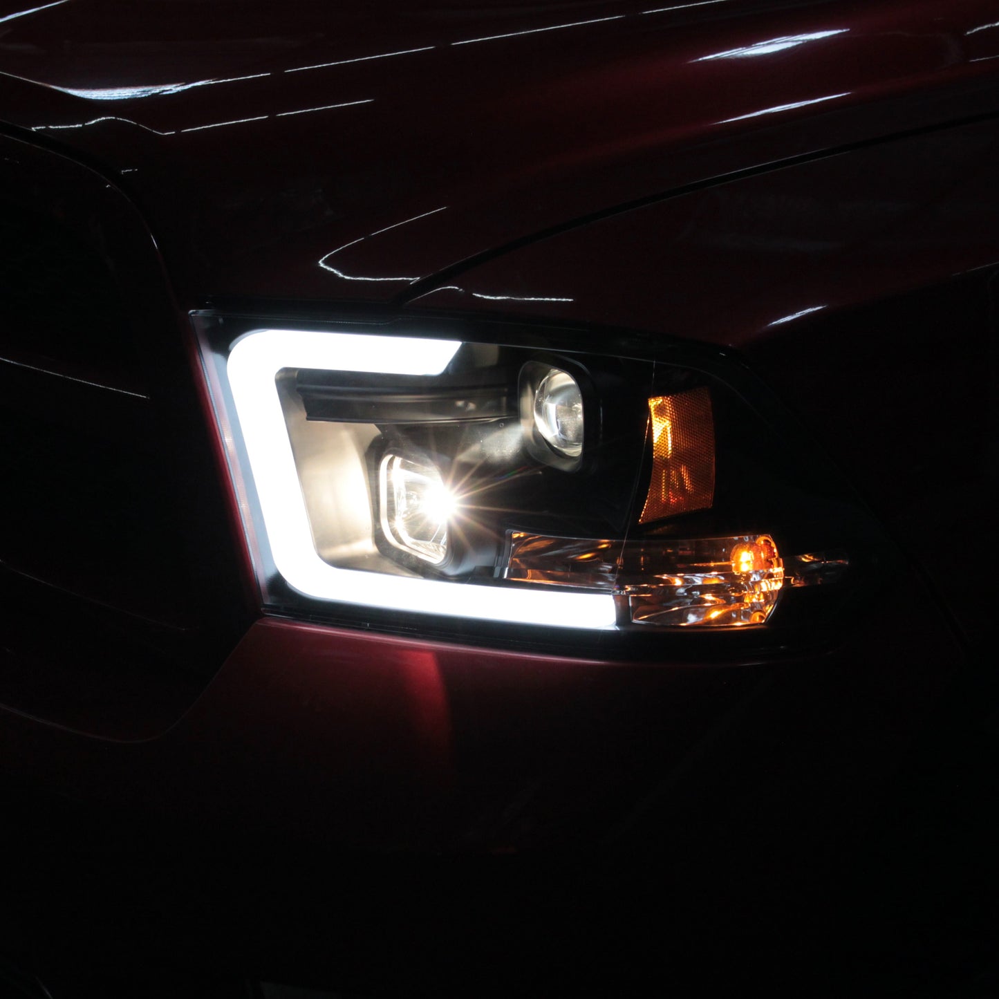 Spyder 09-16 Dodge Ram 1500 Version 2 Headlights Light Bar DRL Black PRO-YD-DR09V2-LBDRL-BK 5084811