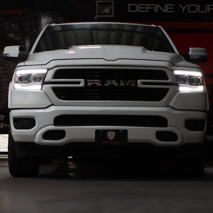 SPYDER Dodge Ram 19-20 Halogen Model Only Projector Headlights Chrome PRO-YD-DR19HALAP-SEQ-C 5087638