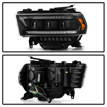 SPYDER 19-22 Dodge Ram 2500/3500 (Halogen Model Only) Proj. Headlights (PRO-YD-DR19HDHALAP-SEQ-BK) 5088604