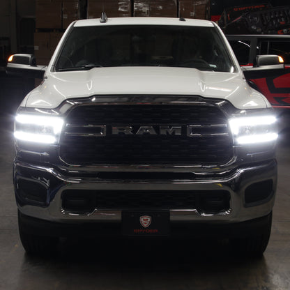 SPYDER 19-22 Dodge Ram 2500 (Halogen Only) Projector Headlights - Black PRO-YD-DR19HDHALSI-SEQ-BK 5088611