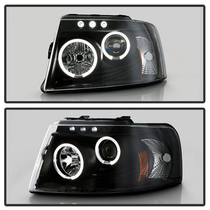 Spyder Ford Expedition 03-06 Projector Headlights LED Halo LED Blk (Not Included) PRO-YD-FE03-HL-BK 5010117