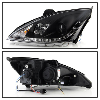 Spyder Ford Focus 00-04 Projector Headlights (Do Not Fit SVT Model)- DRL Blk PRO-YD-FF00-DRL-BK 5010162