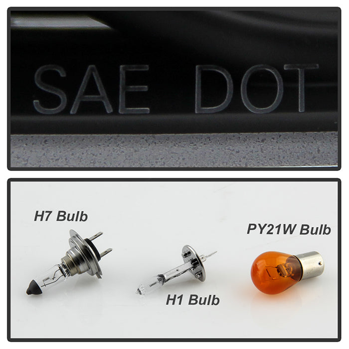 Spyder Ford Focus 12-14 Projector Headlights Halogen Model Only - DRL Black PRO-YD-FF12-DRL-BK 5072832