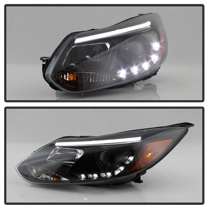 Spyder Ford Focus 12-14 Projector Headlights Halogen Model Only - DRL Black PRO-YD-FF12-DRL-BK 5072832