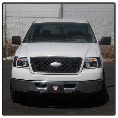 Spyder 04-08 Ford F-150 Projector Headlights - Light Bar DRL - Black PRO-YD-FF15004V2-LB-BK 5084484