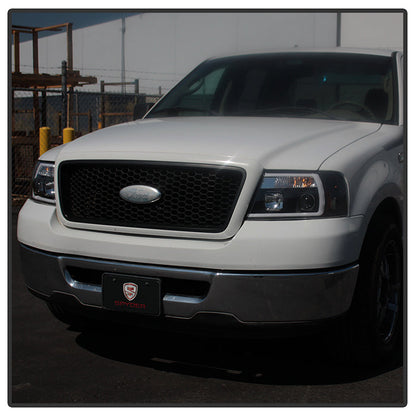 Spyder 04-08 Ford F-150 Projector Headlights - Light Bar DRL - Black PRO-YD-FF15004V2-LB-BK 5084484