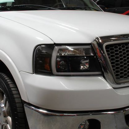 Spyder 04-08 Ford F-150 Projector Headlights - Light Bar DRL - Black PRO-YD-FF15004V2-LB-BK 5084484