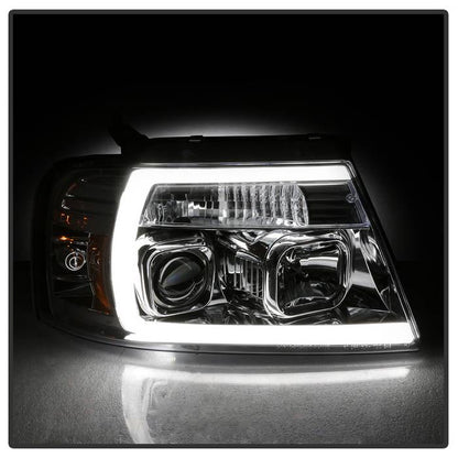 Spyder 04-08 Ford F-150 Light Bar Projector Headlights - Chrome (PRO-YD-FF15004V2-LB-C) 5084637