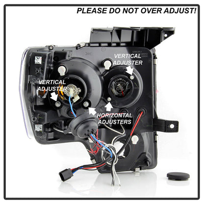 Spyder Ford F150 09-14 Projector Headlights Halogen Model- LED Halo LED Blk PRO-YD-FF15009-HL-BK 5010230