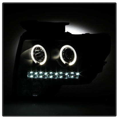 Spyder Ford F150 09-14 Projector Headlights Halogen Model- LED Halo LED Blk PRO-YD-FF15009-HL-BK 5010230