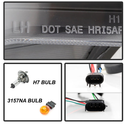 Spyder Ford F150 09-14 Projector Headlights Halogen Model- Light Bar DRL Blk PRO-YD-FF15009-LBDRL-BK 5077592