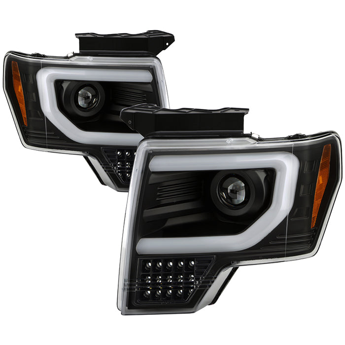 Spyder Ford F150 13-14 Xenon Model Only Light Bar Projector Headlights Blk PRO-YD-FF15013PL-SEQ-BK 5087584