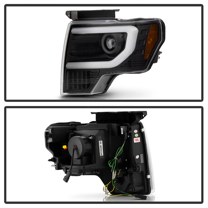 Spyder Ford F150 13-14 Xenon Model Only Light Bar Projector Headlights Blk PRO-YD-FF15013PL-SEQ-BK 5087584