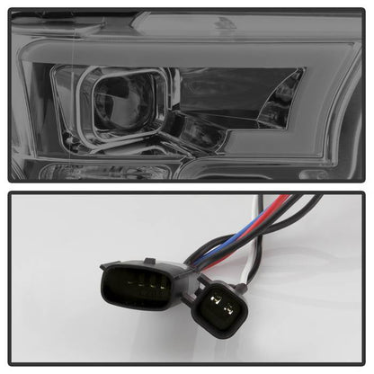 Spyder Ford F150 2015-2017 Projector Headlights - Light Bar DRL LED - Smoke PRO-YD-FF15015-LBDRL-SM 5083678