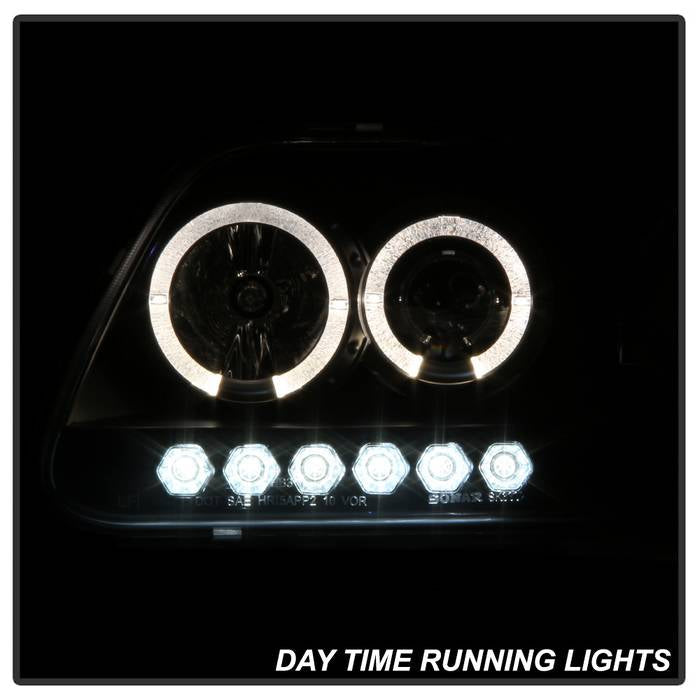 Spyder Ford F150 97-03 Projector - LED Halo Amber Reflctr LED Blk PRO-YD-FF15097-1P-AM-BK 5010261