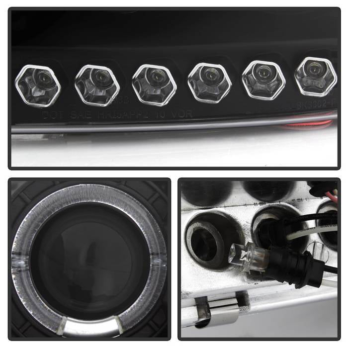 Spyder Ford F150 97-03 Projector - LED Halo Amber Reflctr LED Blk PRO-YD-FF15097-1P-AM-BK 5010261