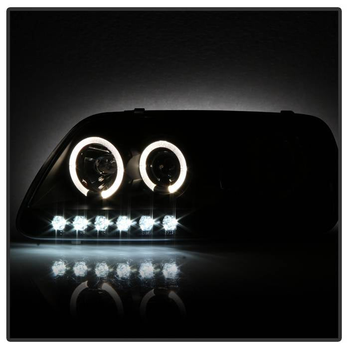 Spyder Ford F150 97-03 Projector - LED Halo Amber Reflctr LED Blk PRO-YD-FF15097-1P-AM-BK 5010261