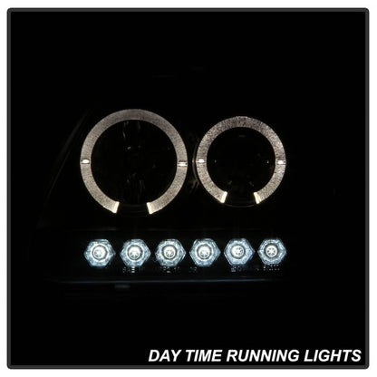 Spyder Ford F150 97-03 Projector - LED Halo Amber Reflctr LED Blk Smke PRO-YD-FF15097-1P-AM-BSM 5078445