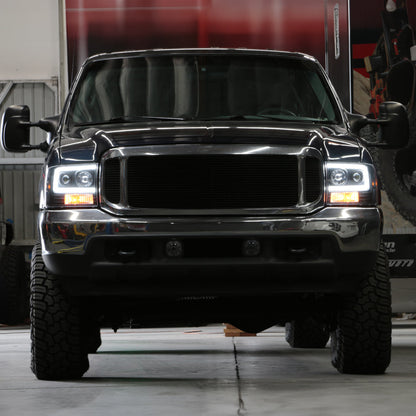 Spyder 99-04 Ford F250 Super Duty Projector Headlights - Light Bar - Black PRO-YD-FF25099V2-LB-BK 5084491