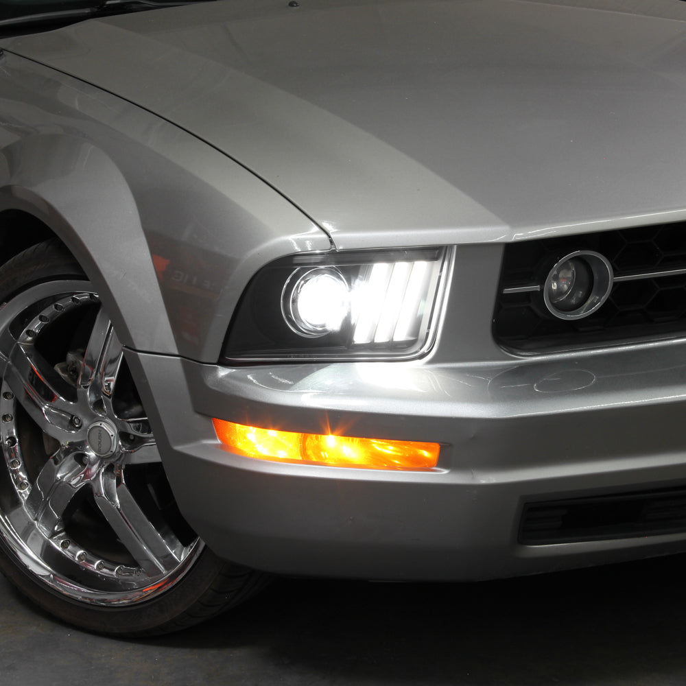 Spyder Ford Mustang 05-08 V2 High-Power LED Headlights - Black PRO-YD-FM05AP-BK 5088192