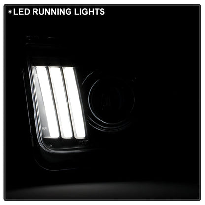 Spyder 05-08 Ford Mustang Projector Headlights V2 w/ LED DRL - Black (PRO-YD-FM05V2-DRL-BK) 5083876