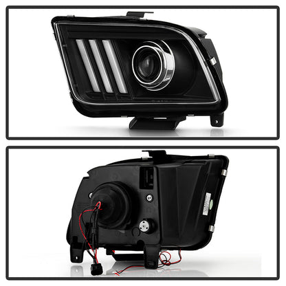 Spyder 05-08 Ford Mustang Projector Headlights V2 w/ LED DRL - Black (PRO-YD-FM05V2-DRL-BK) 5083876