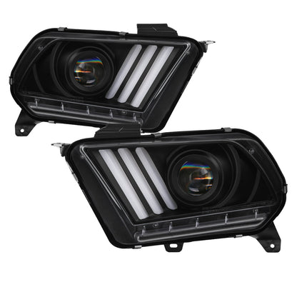 Spyder 10-13 Ford Mustang - Halogen - Projector Headlights - LED Signals -Black (PRO-YD-FM2010V2-BK) 5085429