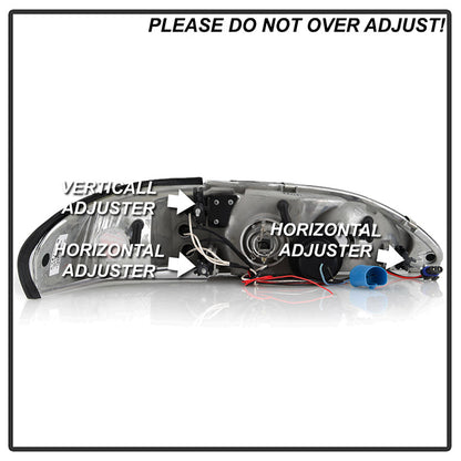 Spyder Ford Mustang 94-98 1PC Projector LED Halo Amber Reflctr LED Blk Low H3 PRO-YD-FM94-1PC-AM-BK 5010391