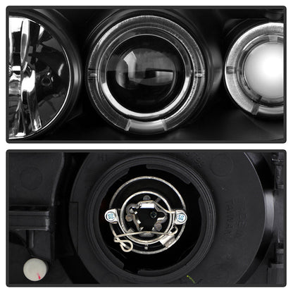 Spyder Ford Mustang 99-04 Projector Headlights LED Halo Black High H1 Low H1 PRO-YD-FM99-1PC-AM-BK 5010445