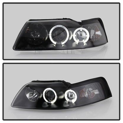 Spyder Ford Mustang 99-04 Projector Headlights LED Halo Black High H1 Low H1 PRO-YD-FM99-1PC-AM-BK 5010445