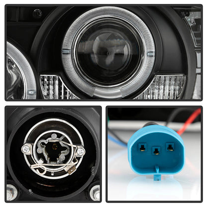 Spyder Ford Ranger 01-11 1PC Projector Headlights LED Halo LED Blk PRO-YD-FR01-1PC-HL-BK 5010490