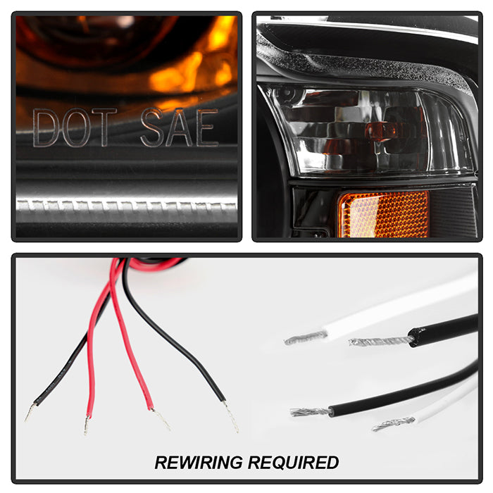 Spyder Ford Ranger 01-11 1PC Projector Headlights LED Halo LED Blk PRO-YD-FR01-1PC-HL-BK 5010490