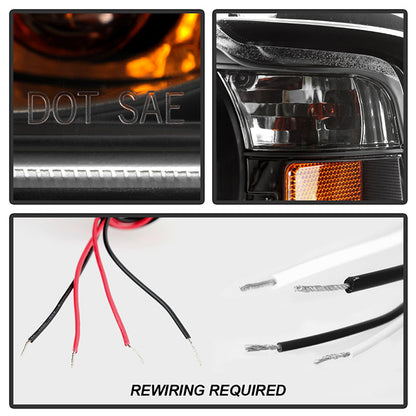 Spyder Ford Ranger 01-11 1PC Projector Headlights LED Halo LED Blk PRO-YD-FR01-1PC-HL-BK 5010490