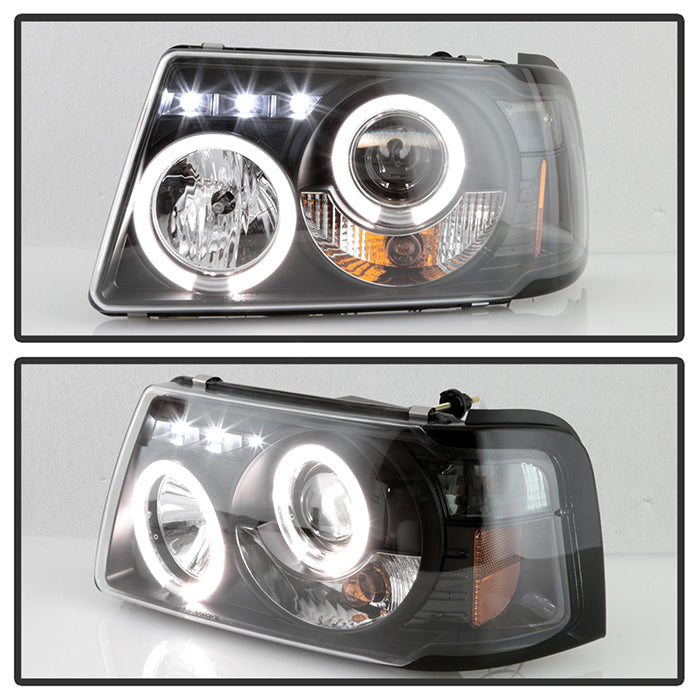 Spyder Ford Ranger 01-11 1PC Projector Headlights LED Halo LED Blk PRO-YD-FR01-1PC-HL-BK 5010490