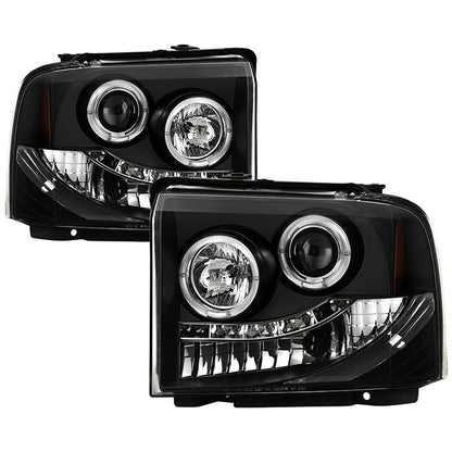Spyder Ford F250/350/450 Super Duty 05-07 Projector Headlights LED Halo- LED Blk PRO-YD-FS05-HL-BK 5010544