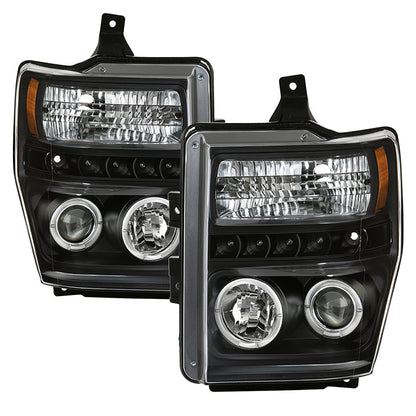 Spyder Ford F250/350/450 Super Duty 08-10 Projector Headlights LED Halo LED Blk PRO-YD-FS08-HL-BK 5010575