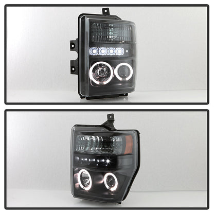 Spyder Ford F250/350 08-10 Projector Headlights LED Halo LED Blk Smke PRO-YD-FS08-HL-BSM 5078490