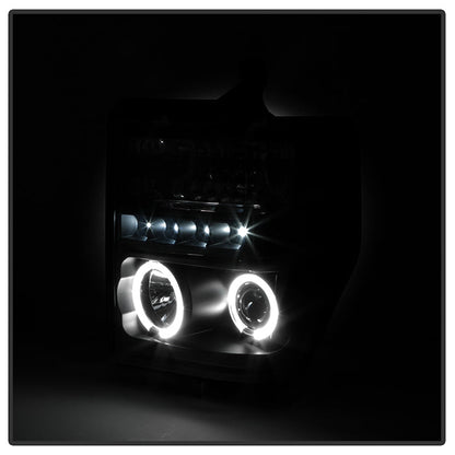 Spyder Ford F250/350 08-10 Projector Headlights LED Halo LED Blk Smke PRO-YD-FS08-HL-BSM 5078490