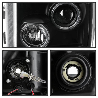 Spyder Ford Super Duty 11-16 Projector Headlights LEDHalo DRL All Black PRO-YD-FS11-HL-BKV2 5086013
