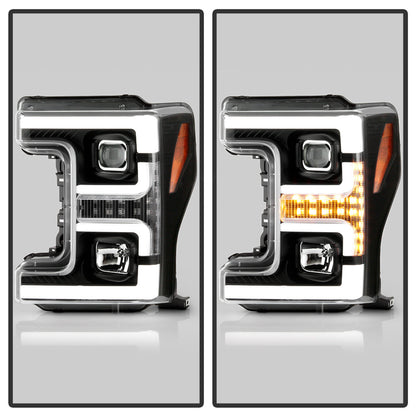 Spyder Ford F-250/F-350/F450 Super Duty 17-18 Projector Headlights Black PRO-YD-FS17-SBSEQ-BK 5086280