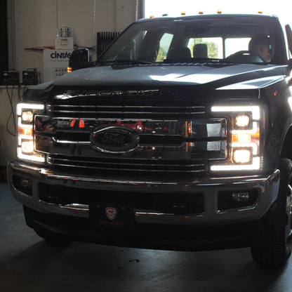 Spyder Ford F-250/F-350/F450 Super Duty 17-18 Projector Headlights Black PRO-YD-FS17-SBSEQ-BK 5086280