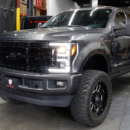 Spyder Ford F-250/F-350/F450 Super Duty 17-18 Projector Headlights Black PRO-YD-FS17-SBSEQ-BK 5086280