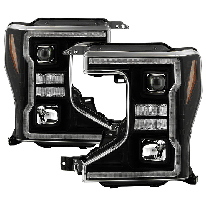 SPYDER Signature 20-22 Ford F250/F350 (Halogen) Proj. Headlights - Black (PRO-YD-FS20HALSI-SEQ-BK) 5088628