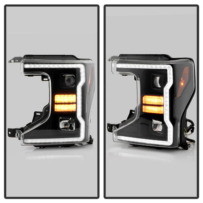 SPYDER Signature 20-22 Ford F250/F350 (Halogen) Proj. Headlights - Black (PRO-YD-FS20HALSI-SEQ-BK) 5088628