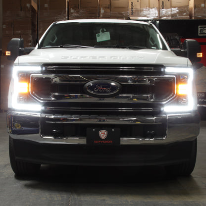 SPYDER Signature 20-22 Ford F250/F350 (Halogen) Proj. Headlights - Black (PRO-YD-FS20HALSI-SEQ-BK) 5088628