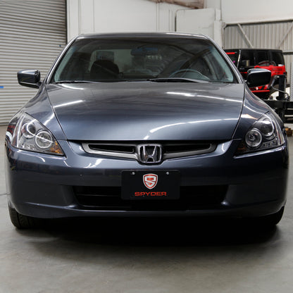 Spyder Honda Accord 03-07 Projector Headlights LED Halo Amber Reflctr LED Blk PRO-YD-HA03-AM-BK 5010636