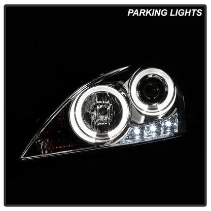 Spyder Honda Accord 03-07 Projector Headlights LED Halo Amber Reflctr LED Chrm PRO-YD-HA03-AM-C 5010643