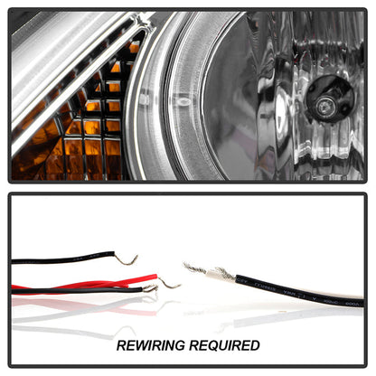 Spyder Honda Accord 03-07 Projector Headlights LED Halo Amber Reflctr LED Chrm PRO-YD-HA03-AM-C 5010643