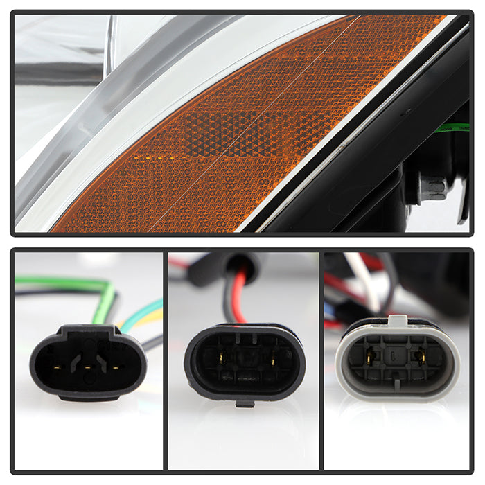 Spyder Honda Accord 03-07 Projector Headlights LED Halo Amber Reflctr LED Chrm PRO-YD-HA03-AM-C 5010643